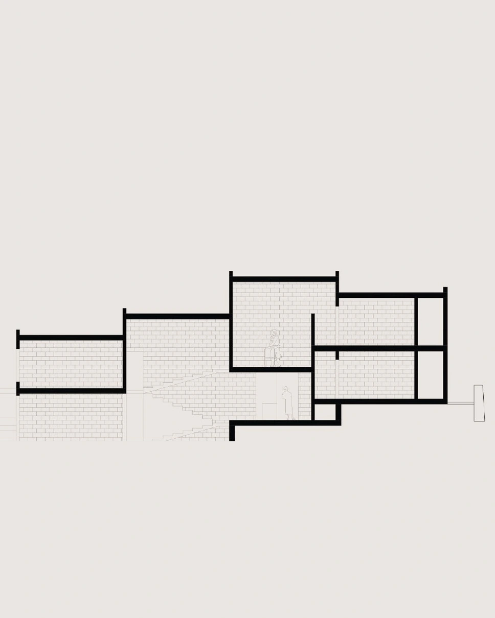 Tello House architectural section drawing